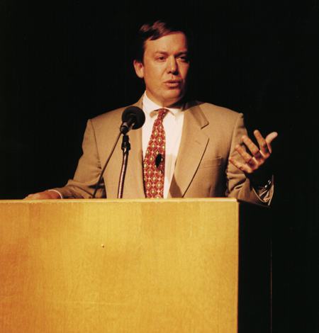 Executive Vice Provost Michael Crow offers remarks prior to the concert