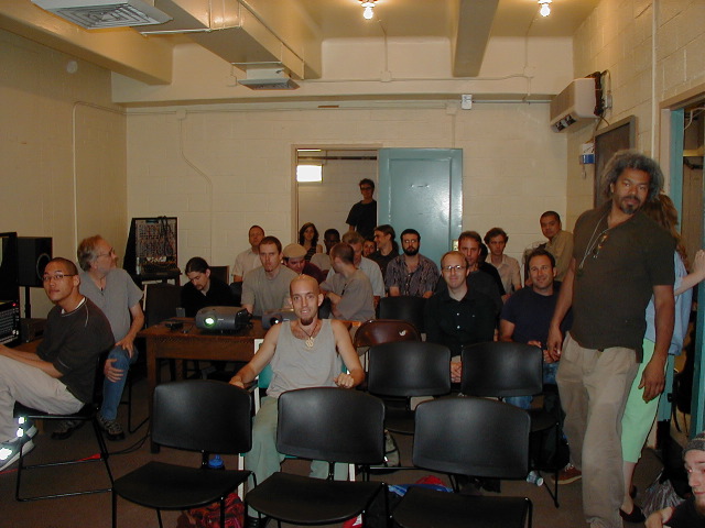 crowd wanders in